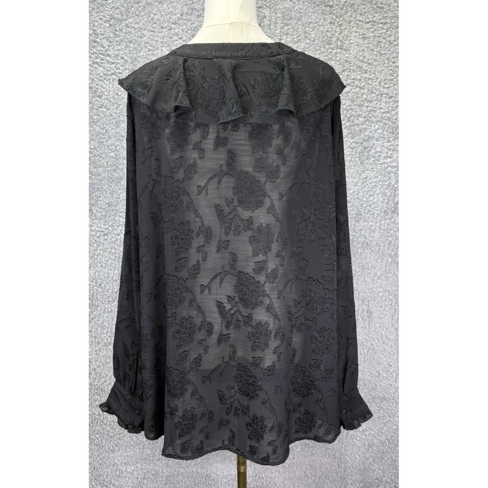 Avenue Women‎ Blake Ruffle Neck Top Whimsigoth Romantic Sheer Size 22/24 - Picture 2 of 9